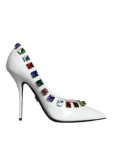 Dolce & Gabbana White Crystals Leather High Heels Pumps Shoes -   -  Dolce & Gabbana.